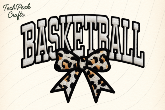 Bold Game Day Style: The Basketball Leopard Bow PNG