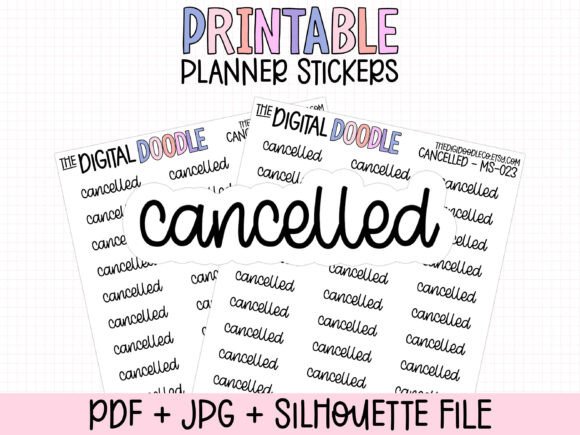 Cancelled Printable Planner Stickers: A Touch of Elegance for Your Plans