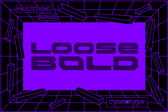 MultiType Rows Loose Bold: A Distorted, Trendy Pixel Font