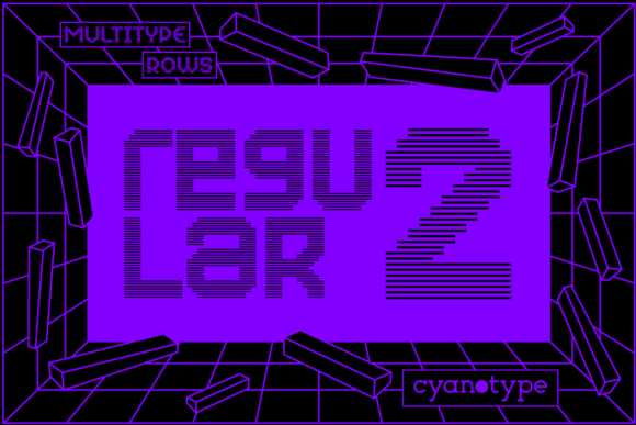 MultiType Rows Regular 2: A Pixel Font with Modern Edge