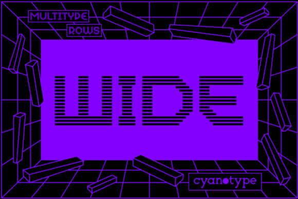 MultiType Rows Wide: A Pixelated Font for Bold, Retro Designs