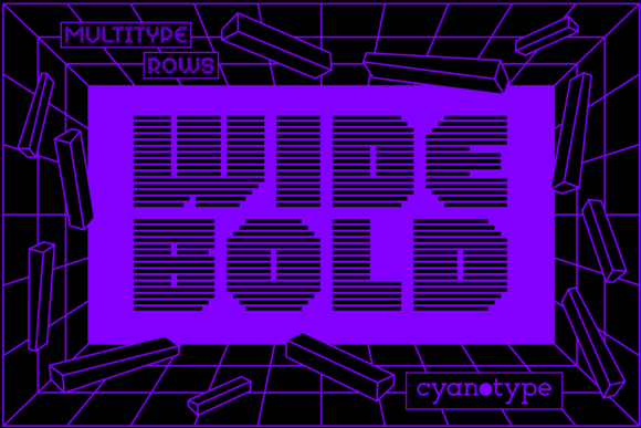 MultiType Rows Wide Bold: A Pixelated Twist for Modern Design