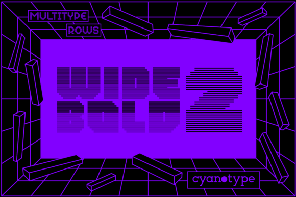 Unlocking the Power of Pixelated Typography with MultiType Rows Wide Bold 2