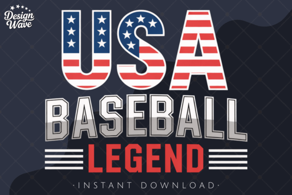 USA Baseball Legend American Flag PNG: A Patriotic Design Asset